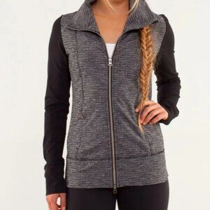 LULULEMON ZIP UP Yoga Jacket Coco Pique Black Gray women sz 6. !🖤